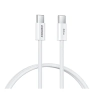 USB kabelis Remax RC-C010 USB-C to USB-C 30W 1.0m baltas