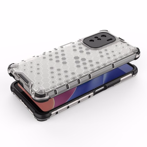 Honeycomb dėklas šarvuotas dėklas su TPU buferiu Xiaomi Redmi K40 Pro+ / K40 Pro / K40 / Poco F3 raudonas