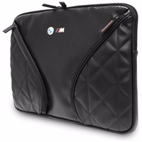 BMW Carbon Pockets & Metal Logo Sleeve 14 coliu nesiojamojo kompiuterio krepselis - juodas