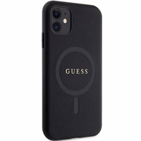 Guess GUHMN61PSAHMCK dėklas iPhone 11 / Xr - juodas Saffiano MagSafe