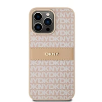 DKNY odinis Mono Stripe ir Metal Logo dėklas telefonui iPhone 15 Pro Max - rožinis