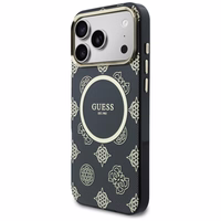 Guess IML Peony Dot MagSafe Dėklas for iPhone 17 Pro Max - juodas