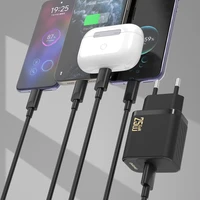 Dudao A27STEU 25W GaN USB-A Wall Įkroviklis with USB-A - USB-C Laidas - Juodas