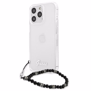 Guess GUHCP13LKPSBK iPhone 13 Pro / 13 6.1" skaidrus kietas dėklas Black Pearl