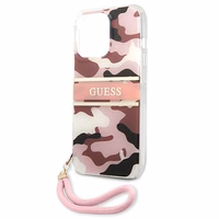 Guess GUHCP13XKCABPI iPhone 13 Pro Max 6.7" rožinis/rožinis kietas dėklas Camo Dirželis Kolekcija