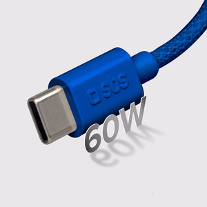 SBS TECABLETISSUETCCB USB-C - USB-C 1,5 m 60W pintas kabelis - mėlynas