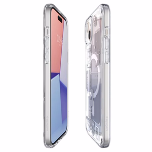 Spigen Ultra Hybrid Mag dėklas su MagSafe iPhone 15 Plus - baltas (Zero One raštas)