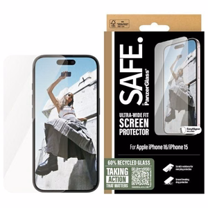 SAFE by PanzerGlass iPhone 16 6.1" apsauginis stiklas itin platus SAFE95875