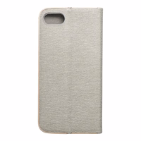 LUNA Book Gold dėklas telefonui iPhone 7 / 8 / SE 2020 / SE 2022 sidabrinis