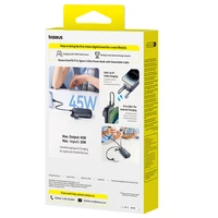 Baseus EnerFill FC21 Qpow 3 Ultra 10000mAh 45W išorinė baterija su prijungtu laidu - juoda