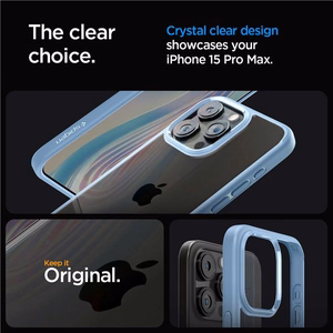 Spigen Crystal Hybrid чехол для iPhone 15 Pro Max - прозрачный синий