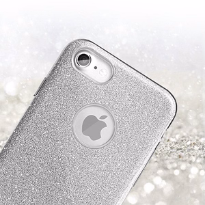 Blizgus dėklas telefonui SAMSUNG GALAXY S22 PLUS Sidabrinis