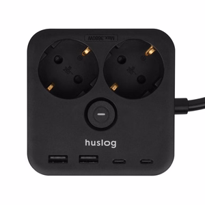 Huslog Power strip with phone laikiklis HUS1055
