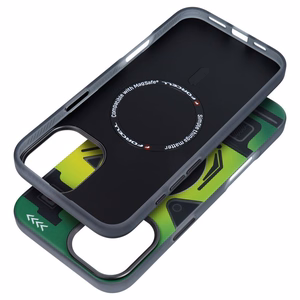 Dėklas telefonui FORCELL F-PROTECT su dviejų sluoksnių 4D technologija, militarinio kritimo testo suderinamas su MagSafe skirtas IPHONE 16 PLUS žalias