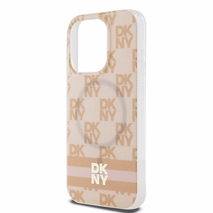 DKNY IML languotas mono raštas ir spausdintos juostelės Magnetinis dėklas iPhone 15 Pro Max - rožinė