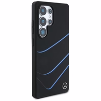 Mercedes Silikoninis Kontrastingos kreivės Magnetinis dėklas Samsung Galaxy S25 Ultra - juodas