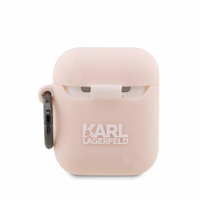 Karl Lagerfeld KLA2RUNIKP AirPods 1/2 dėklas silikoninis rožinis Karl Head 3D