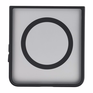 Juodas „4sF-S Acrylic“ dėklas su „MagSafe“ palaikymu, skirtas „Samsung Galaxy Z Flip8“
