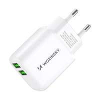 Wozinsky CUWCW 2.4A 2 x USB-A sieninis įkroviklis - baltas