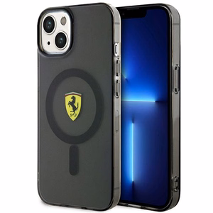 Ferrari FEHMP14SURKK iPhone 14 6.1" juodas kietas dėklas telefonui pusiau permatomas magnetinis (MagSafe)