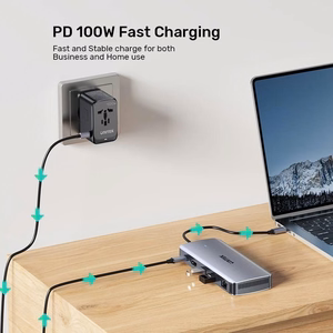 UNITEK aktyvus USB-C šakotuvas 10Gbps, M.2, HDMI, PD 100W