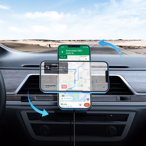 Belaidis automobilinis įkroviklis-laikiklis Joyroom (JR-ZS240) Magnetic (MagSafe 15W) tvirtinamas ant ventiliacijos grotelių juodas