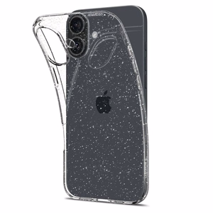 Spigen Liquid Crystal dėklas, skirtas iPhone 16 6.1", skaidrus su blizgučiais