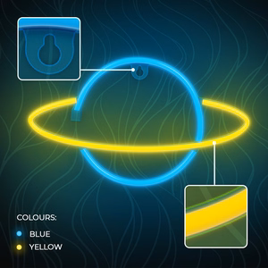Neon LED Light SATURN geltonas mėlynas Bat + USB FLNE11 Forever Light