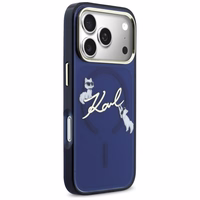 Karl Lagerfeld IML Choupettes Karl Script Logo MagSafe Dėklas for iPhone 17 Pro - mėlynas