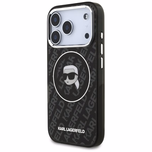 Karl Lagerfeld IML Karl Galvos Logotipas Magnetinis dėklas telefonui iPhone 17 Pro Max - Juodas