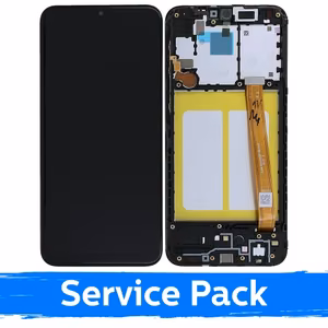 Ekranas skirtas Samsung A202 A20e 2019 juodas su rėmeliu (Service Pack)