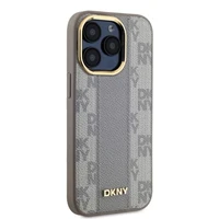 DKNY Odinis languotas mono raštas magnetinis iPhone 15 Pro Max dėklas - smėlinis