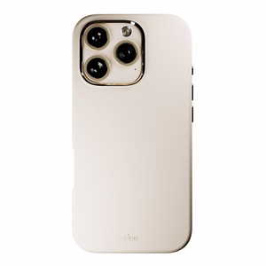 Puro Icon Mag Pro Magnetinis silikoninis dėklas telefonui iPhone 16 Pro - smėlio spalvos