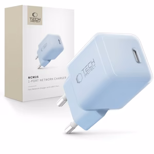 Tech-Protect NCM25 USB-C PD 25W sieninis įkroviklis - mėlynas