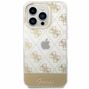 Guess GUHCP14XHG4MHG iPhone 14 Pro Max 6.7" auksinis / auksinis dėklas telefonui (m) su 4G rašinio šrifto dizainu