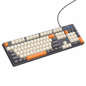 Проводная QWERTY-клавиатура Hoco GM61, трехцветная (белая, серая, оранжевая)