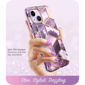 Supcase Cosmo dėklas telefonui iPhone 14 Plus - rožinis marmuras