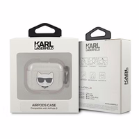 Karl Lagerfeld Glitter Choupette AirPods dėklas 3 - sidabrinis
