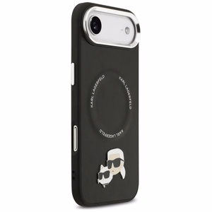 KARL LAGERFELD dėklas telefonui IPHONE 17 Air, suderinamas su magnetiniu MagSafe (KLHMP17MPSMLRKCK, PU K&C PINS) juodas