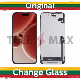 LCD ekranas suderinamas su iPhone 16 Plus juodas (Renewed: Telemax)