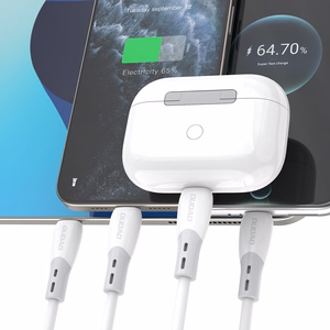 Dudao L25SC 60W USB-C - USB-C laidas with Soft Silicone Braid 1m - baltas