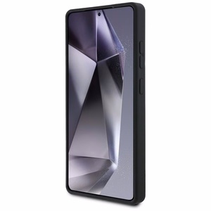 Karl Lagerfeld silikoninis metalinis parašo logotipas Samsung Galaxy S25 Ultra dėklas juodas