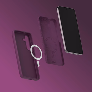 Etteri Silicone Mag dėklas, skirtas Samsung Galaxy S25, tamsios vyšnių spalvos