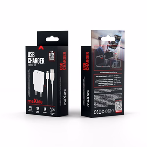 "Maxlife MXTC-01" įkroviklis 1x USB 1A baltos spalvos + "Lightning" laidas