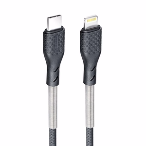 FORCELL F-ENERGY Carbon CB-01C Kabelis C tipo į Lightning PD 3A 27W CB-01C 1 m juodas