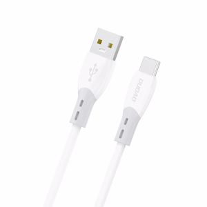 Dudao L25ST 5A USB-A - USB-C laidas su minkštu silikoninu apvalkalu 1m - baltas
