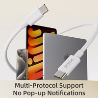 Rock Kabelis P8 Pagrindinės serijos - Type-C iki Type-C kabelis - PD 60W 3A - 1 metras baltas (m)