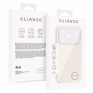 Liavec Silk Shield dėklas su metaliniu kameros rėmeliu, skirtas Iphone 17 Pro Max smėlio spalvos