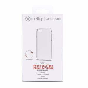 Skaidrus CELLY Gelskin galinis dėklas, skirtas iPhone SE 2022 / SE 2020 / 8 / 7 / 6s / 6