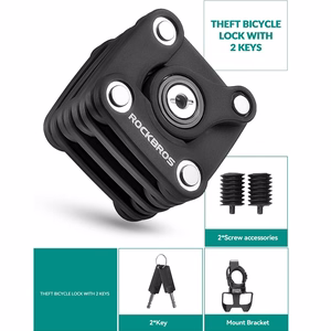 Rockbros WD795 sulankstoma dviračio spyna - juoda